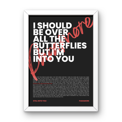 Still Into You Lyrics Print