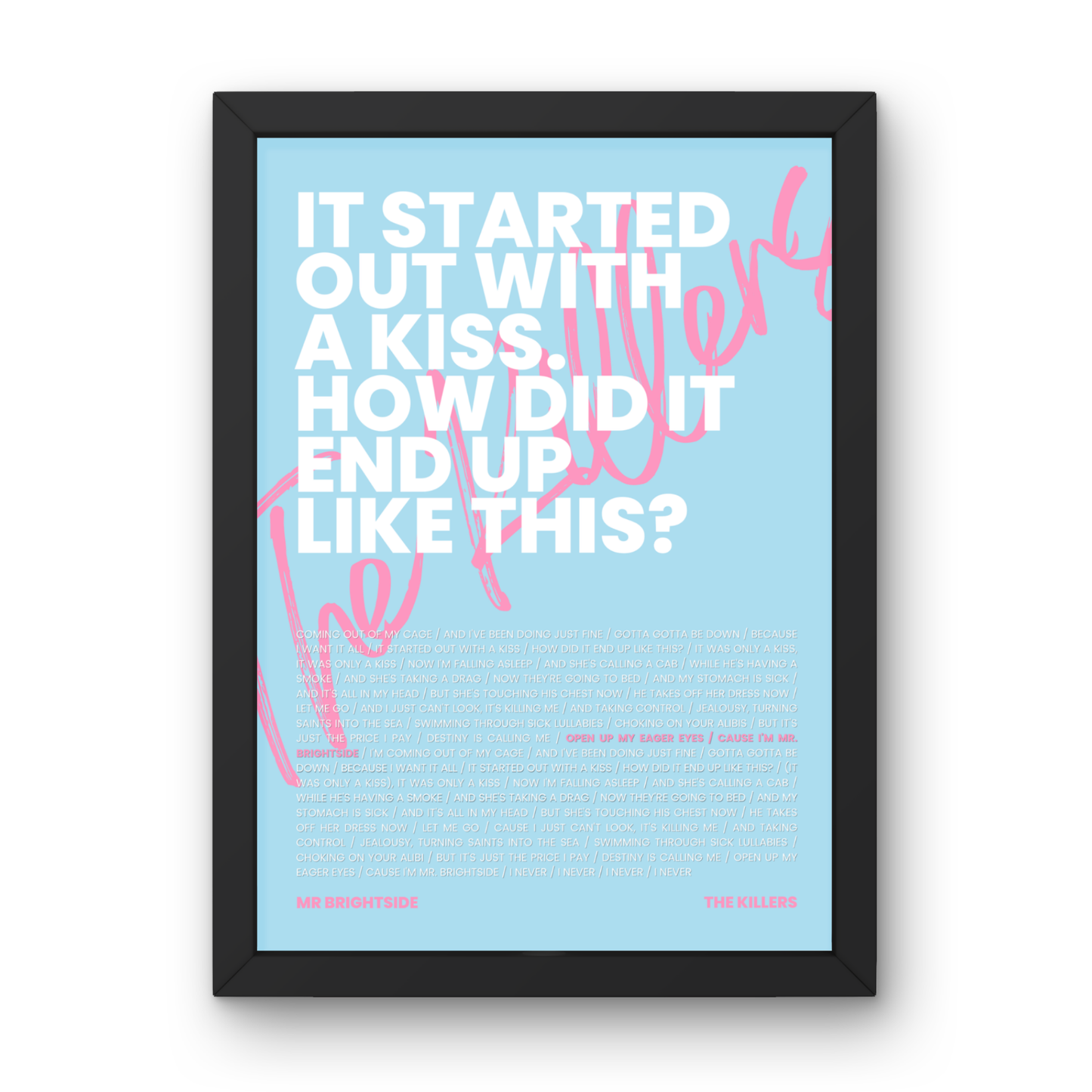 Mr Brightside Lyrics Print