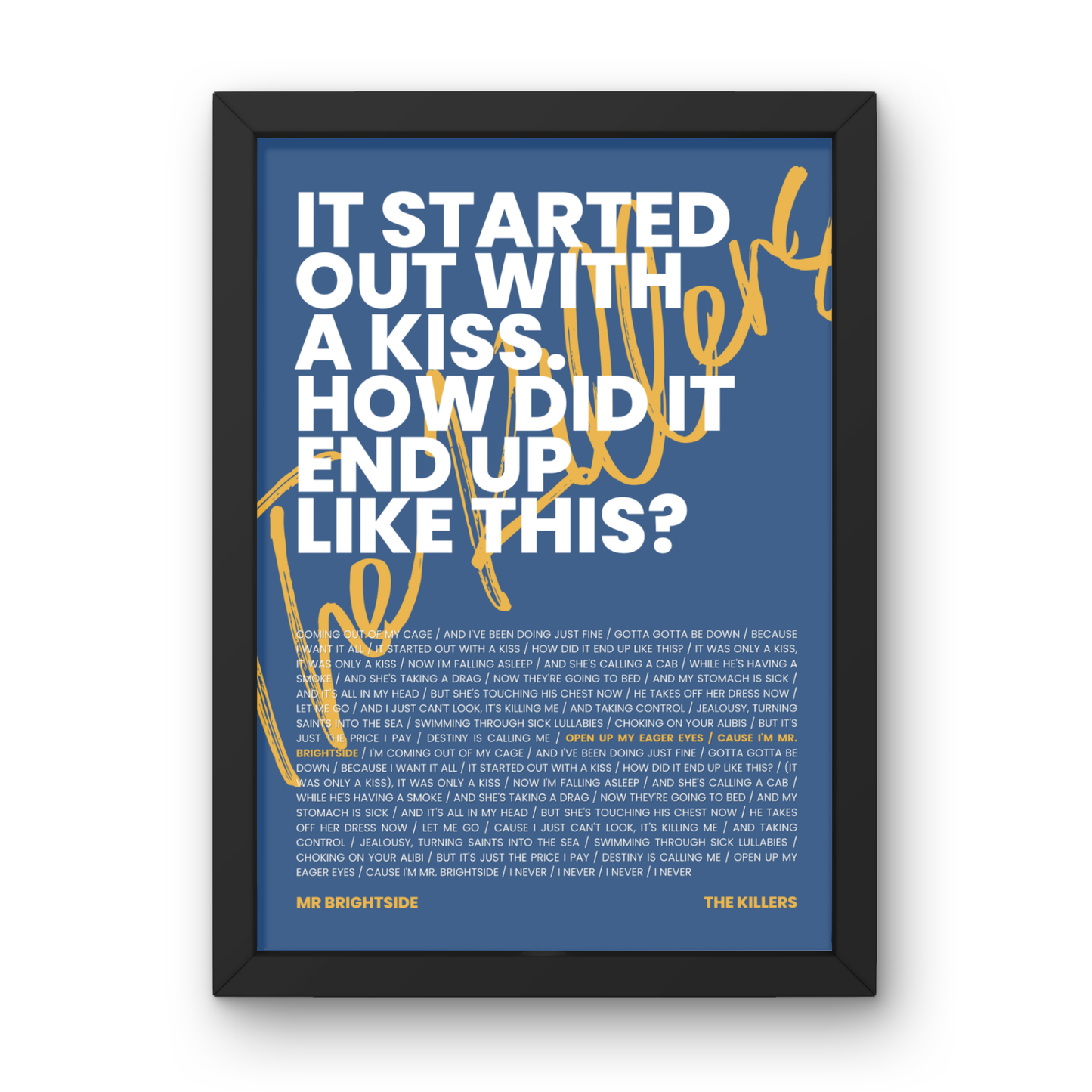 Mr Brightside Lyrics Print
